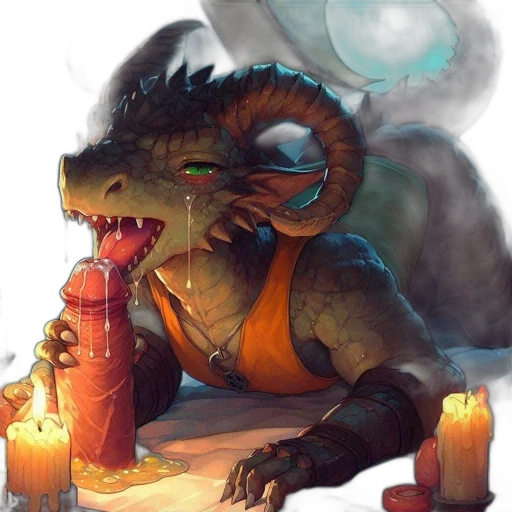 dragon, creature, staff, fantasy art transparent PNG cut-out
