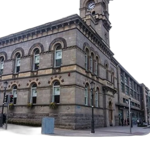 building, staff, crown, city street transparent PNG cut-out