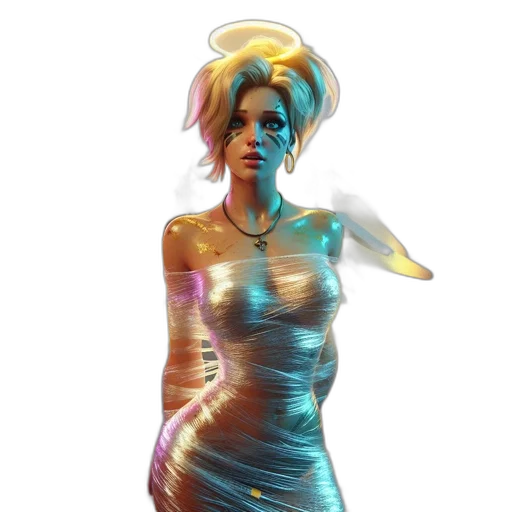 dress, jewelry, robot, concept art transparent PNG cut-out