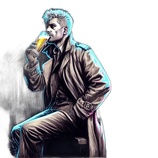 jacket, cyberpunk, concept art, comic book art transparent PNG cut-out