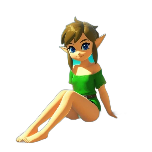 dress, staff, creature, 3d render transparent PNG cut-out