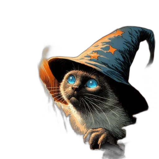 hat, staff, creature, animal transparent PNG cut-out