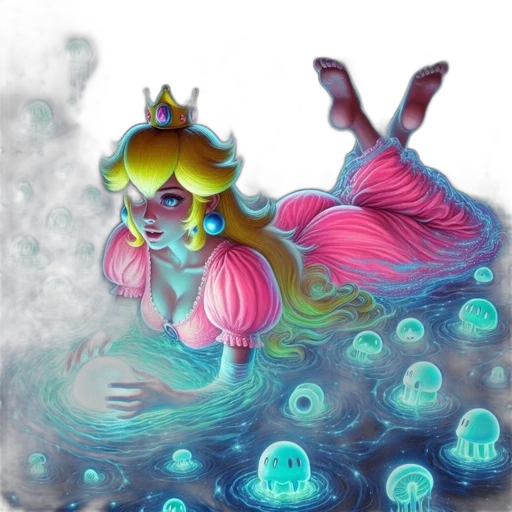 dress, crown, creature, fantasy art transparent PNG cut-out