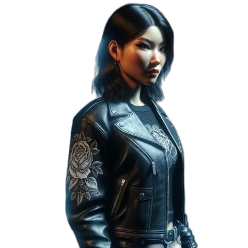 jacket, concept art, cyberpunk, comic book art transparent PNG cut-out