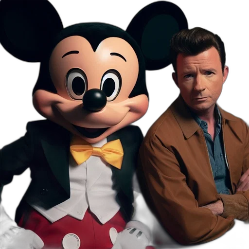 3d render, mickey, mouse, formal transparent PNG cut-out