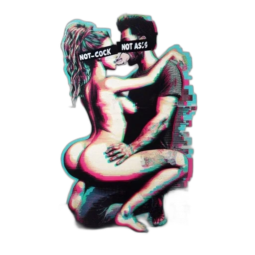 pixel art, comic book art, vaporwave, cyberpunk transparent PNG cut-out