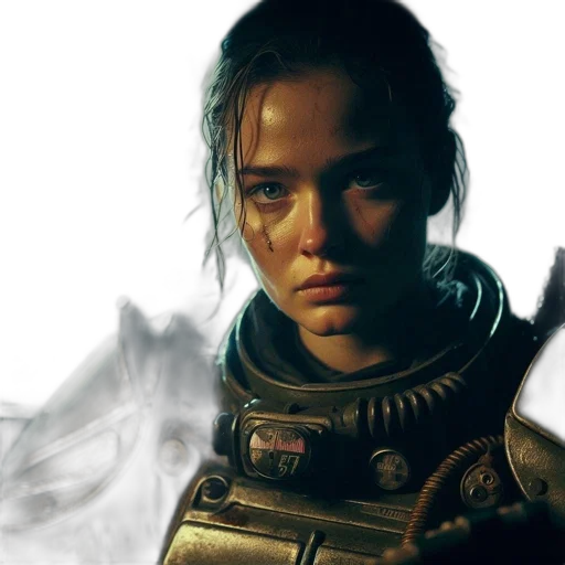 face, concept art, photorealistic, cyberpunk transparent PNG cut-out