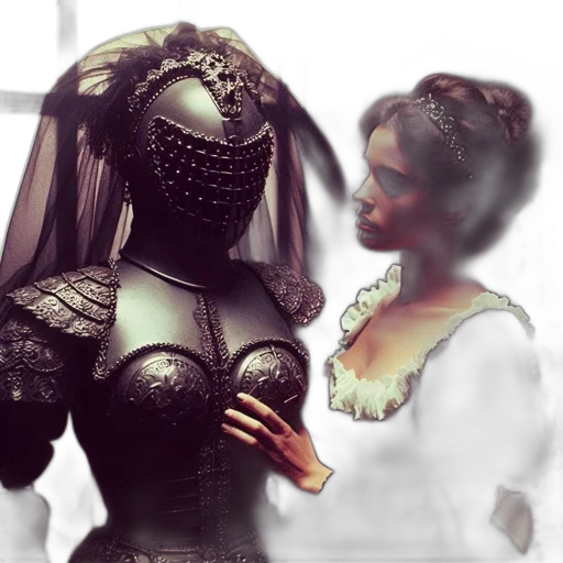 mask, dress, robot, fantasy art transparent PNG cut-out