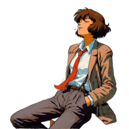 jacket, staff, robot, face transparent PNG cut-out