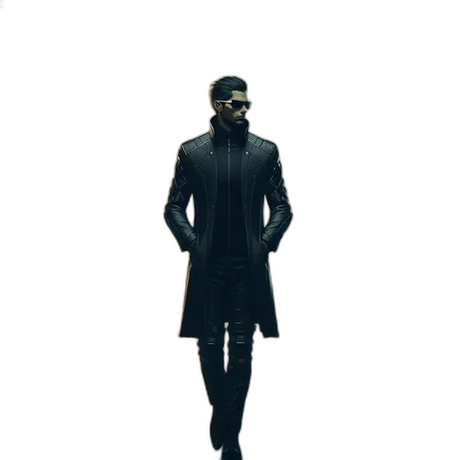 jacket, staff, mask, creature transparent PNG cut-out