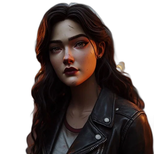 face, jacket, jewelry, concept art transparent PNG cut-out