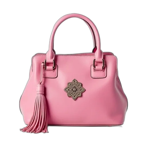 pastel, pink, handbag, tassel transparent PNG cut-out