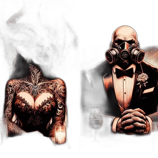 mask, concept art, comic book art, fantasy art transparent PNG cut-out