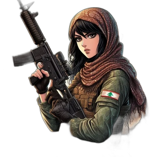weapon, jacket, face, concept art transparent PNG cut-out