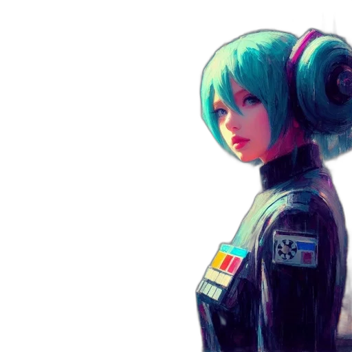 robot, jacket, face, weapon transparent PNG cut-out