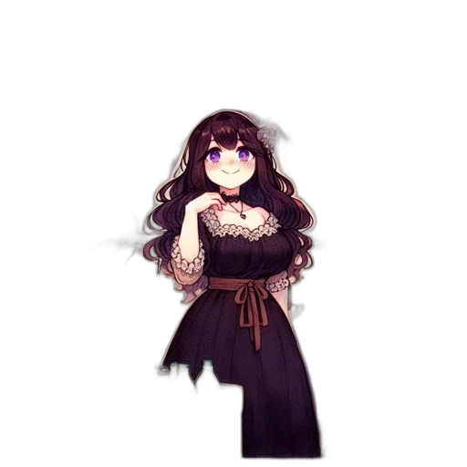 dress, staff, creature, flower transparent PNG cut-out