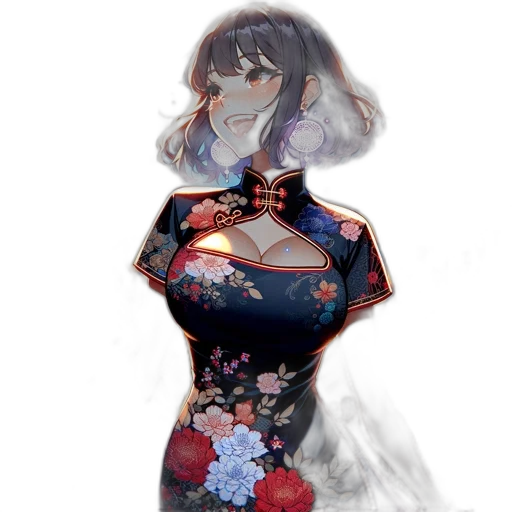 dress, flower, mask, staff transparent PNG cut-out