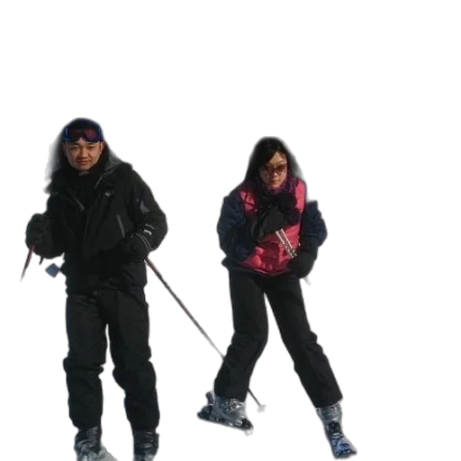 staff, snow, man, woman transparent PNG cut-out