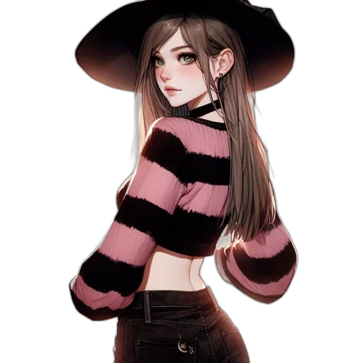 hat, jacket, hair, creature transparent PNG cut-out