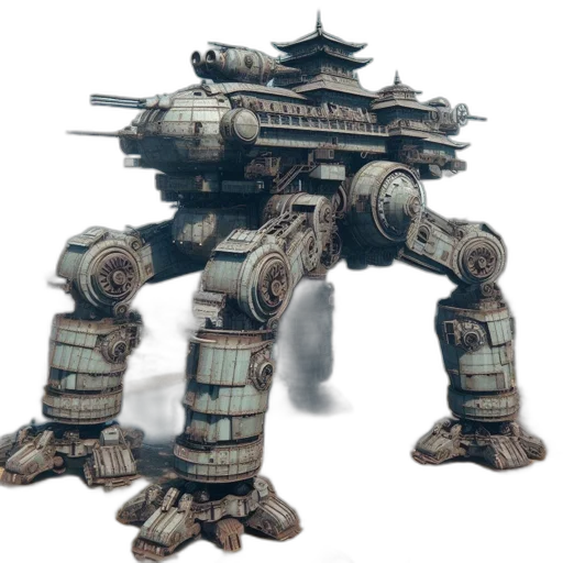 robot, weapon, concept art, 3d render transparent PNG cut-out