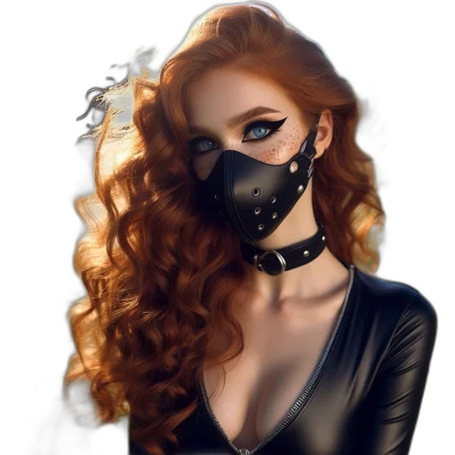 mask, face, dress, hair transparent PNG cut-out