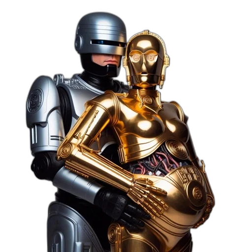 robot, concept art, 3d render, outer space transparent PNG cut-out