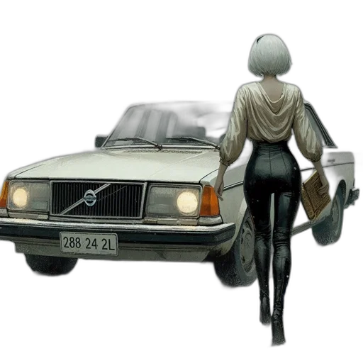 car, jacket, robot, concept art transparent PNG cut-out