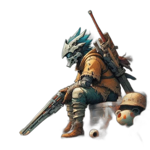 weapon, staff, sword, robot transparent PNG cut-out