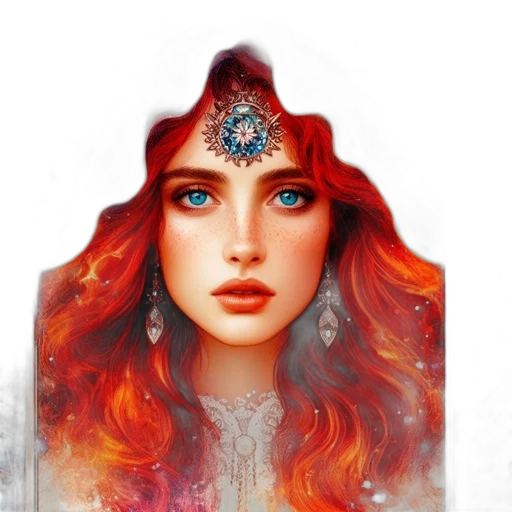 crown, jewelry, face, fantasy art transparent PNG cut-out