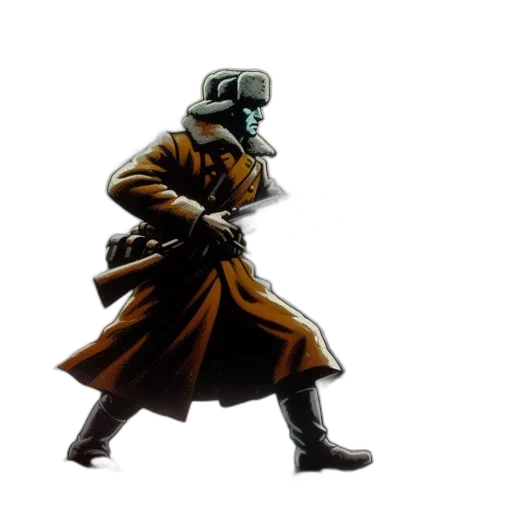 robot, mask, jacket, staff transparent PNG cut-out