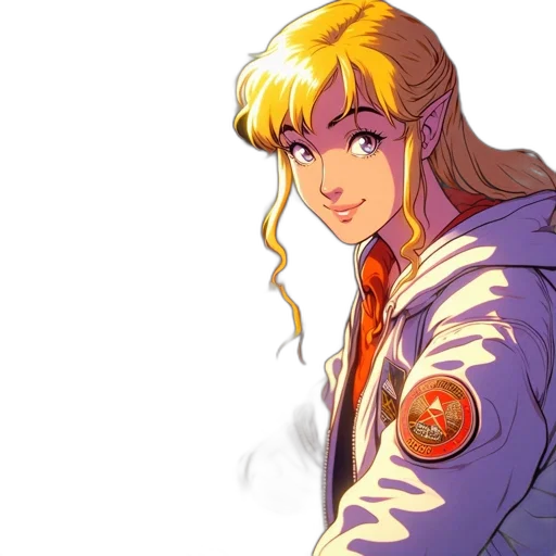 jacket, staff, concept art, anime transparent PNG cut-out