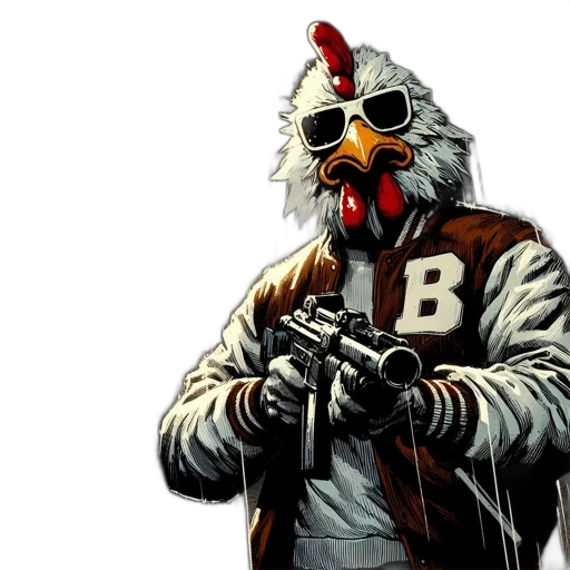 jacket, animal, mask, weapon transparent PNG cut-out