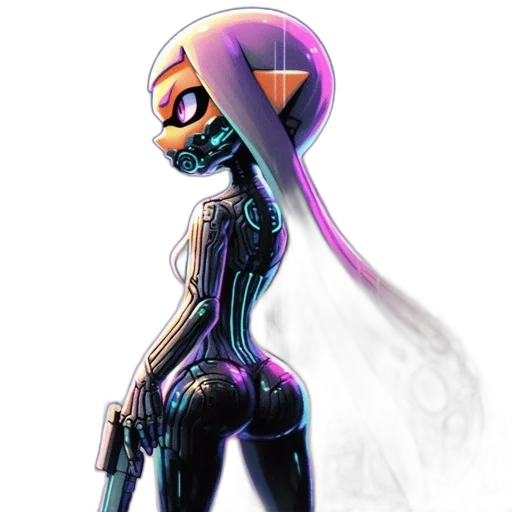 robot, mask, dress, cyberpunk transparent PNG cut-out