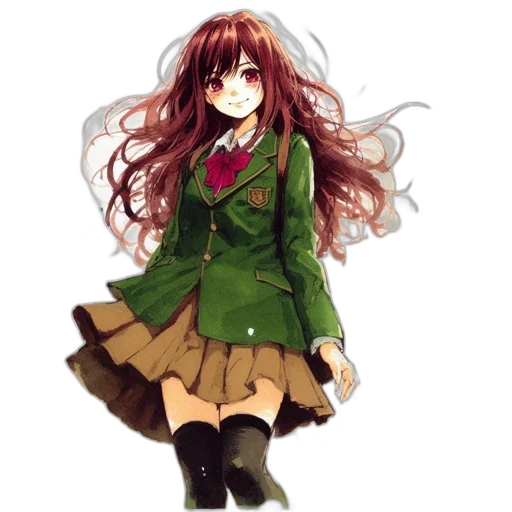 jacket, dress, staff, hair transparent PNG cut-out