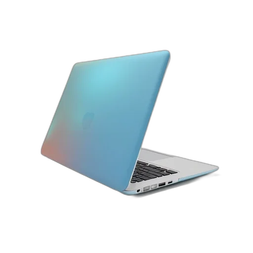 3d render, white, laptop, blue transparent PNG cut-out