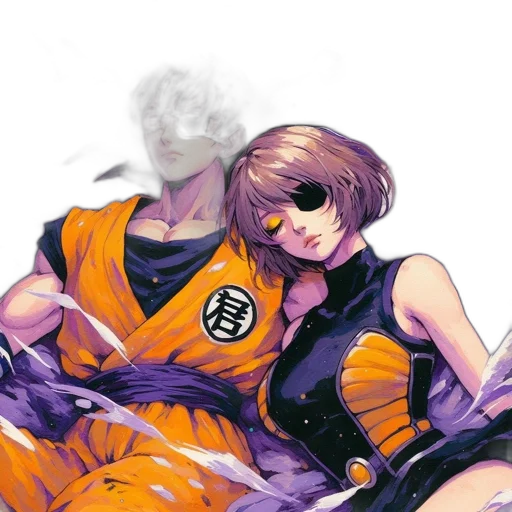 dress, jacket, cyberpunk, comic book art transparent PNG cut-out