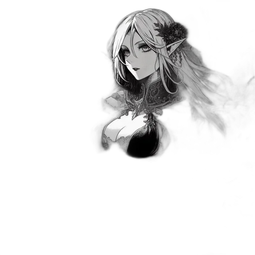 dress, face, staff, creature transparent PNG cut-out