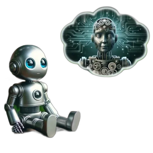 robot, concept art, 3d render, cyberpunk transparent PNG cut-out