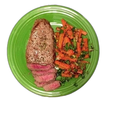 food, green, plate, steak transparent PNG cut-out