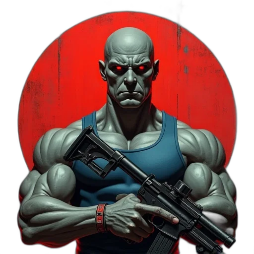 weapon, comic book art, concept art, cyberpunk transparent PNG cut-out