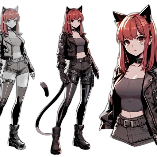 concept art, cyberpunk, pixel art, anime transparent PNG cut-out