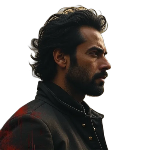 jacket, face, hair, photorealistic transparent PNG cut-out