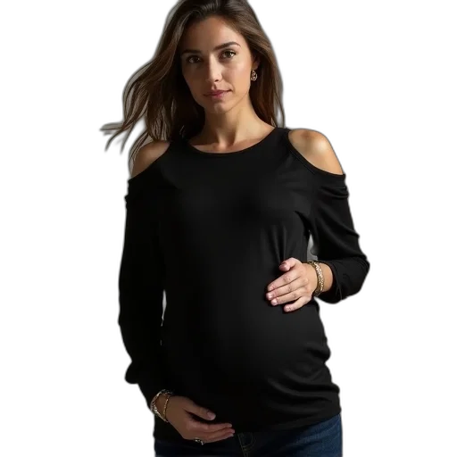 dress, black, maternity, cold transparent PNG cut-out