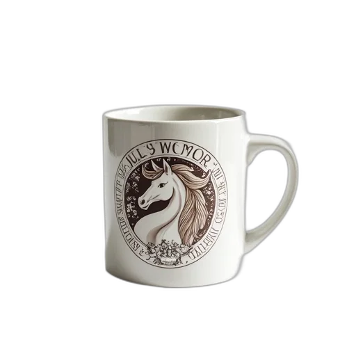 white, ceramic, mug, design transparent PNG cut-out