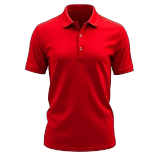 3d render, red, polo, shirt transparent PNG cut-out