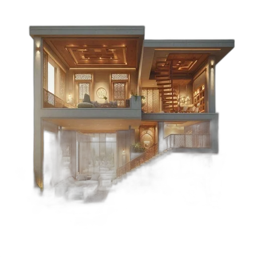 furniture, building, 3d render, concept art transparent PNG cut-out