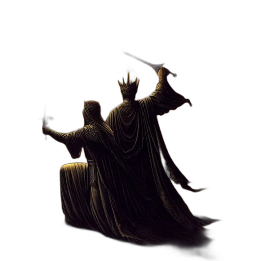 crown, staff, sword, dress transparent PNG cut-out