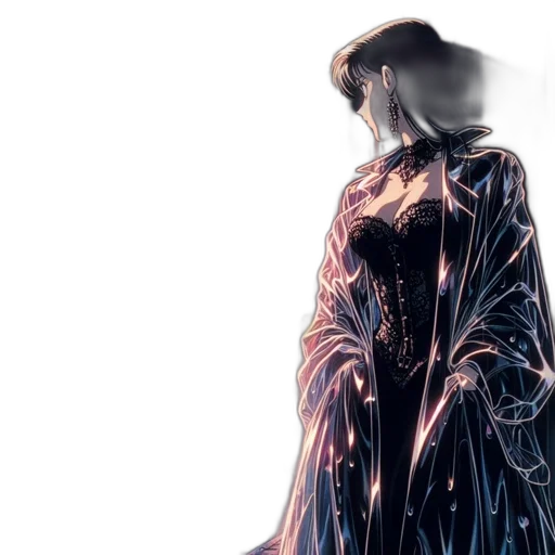 dress, jacket, hair, concept art transparent PNG cut-out