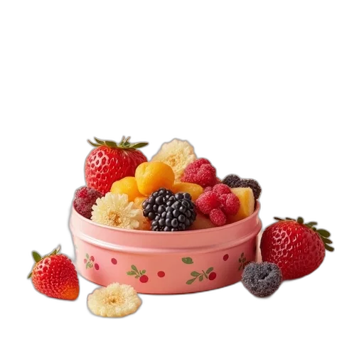 food, crown, 3d render, pastel transparent PNG cut-out