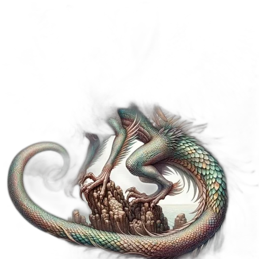 dragon, creature, staff, animal transparent PNG cut-out